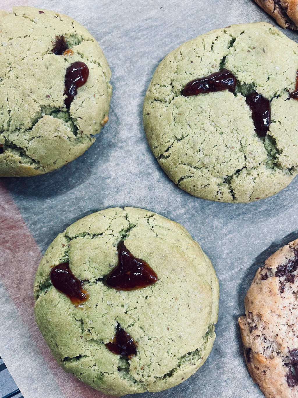 100% Homemade Matcha and Strawberry Cookie
