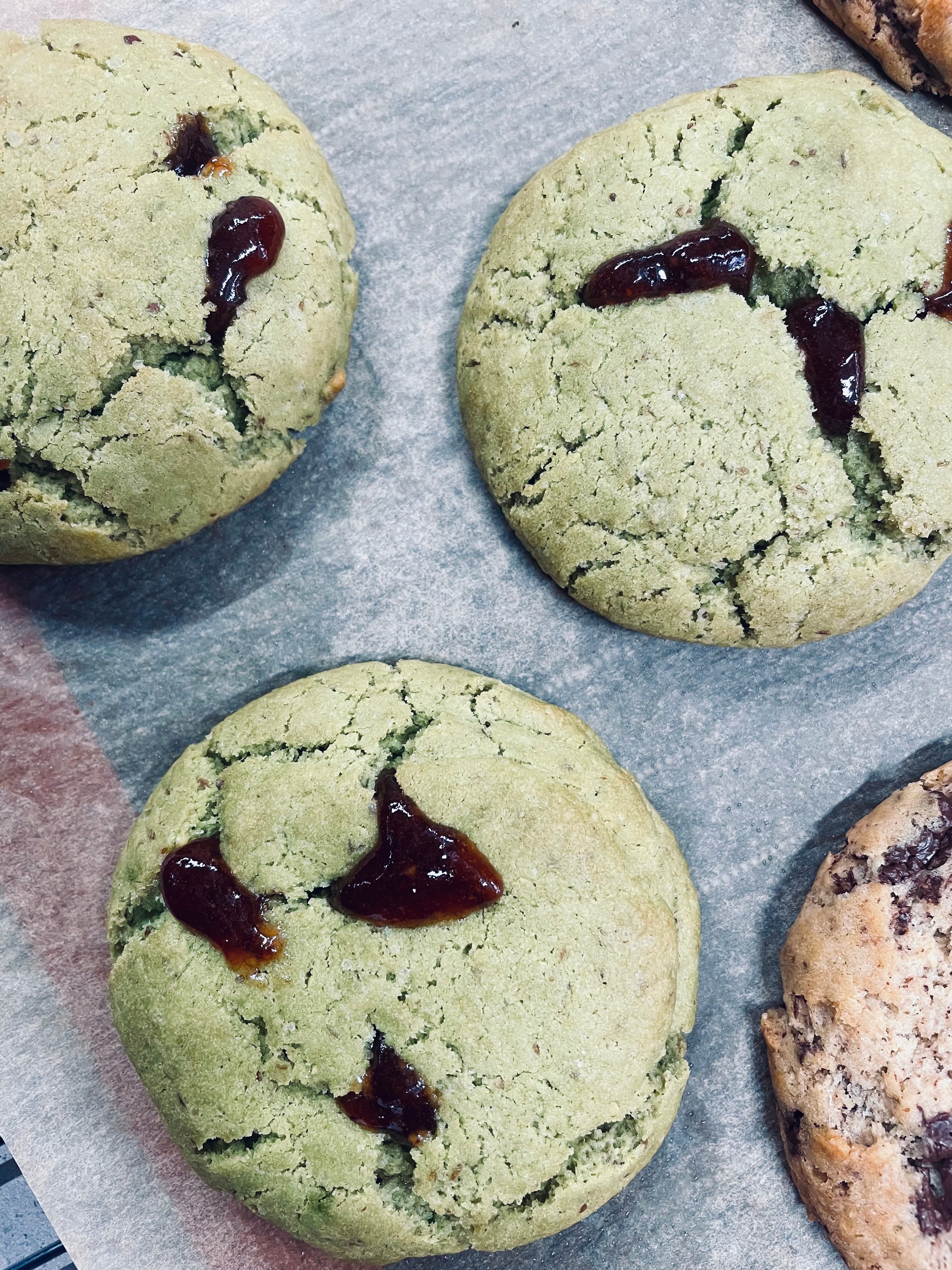 100% Homemade Matcha and Strawberry Cookie